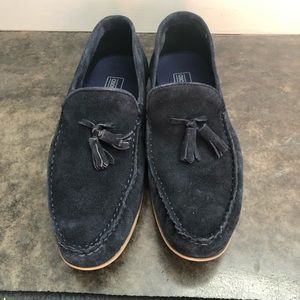 Loafers in blue suede